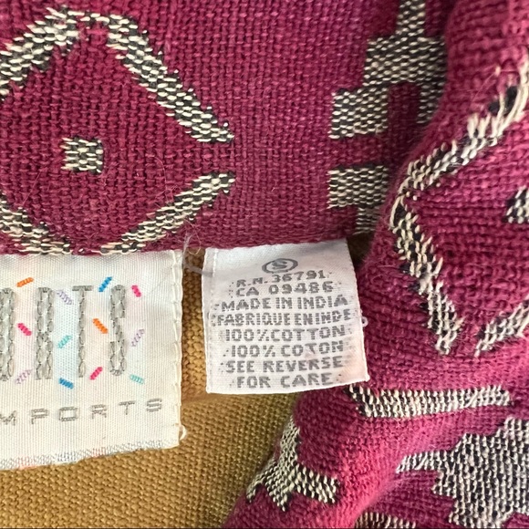 90s Passports by Pier 1 Imports Eclectic Fringe Patchwork Cropped Jacket - Picture 13 of 13